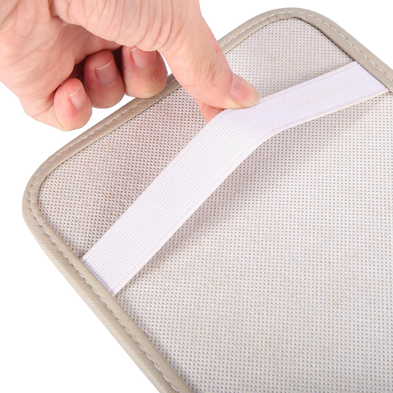 X AUTOHAUX PU Car CD Visor Storage Case Vehicle Sun Visor Organizer with 10 DVD Storage Sleeves Beige : Automotive