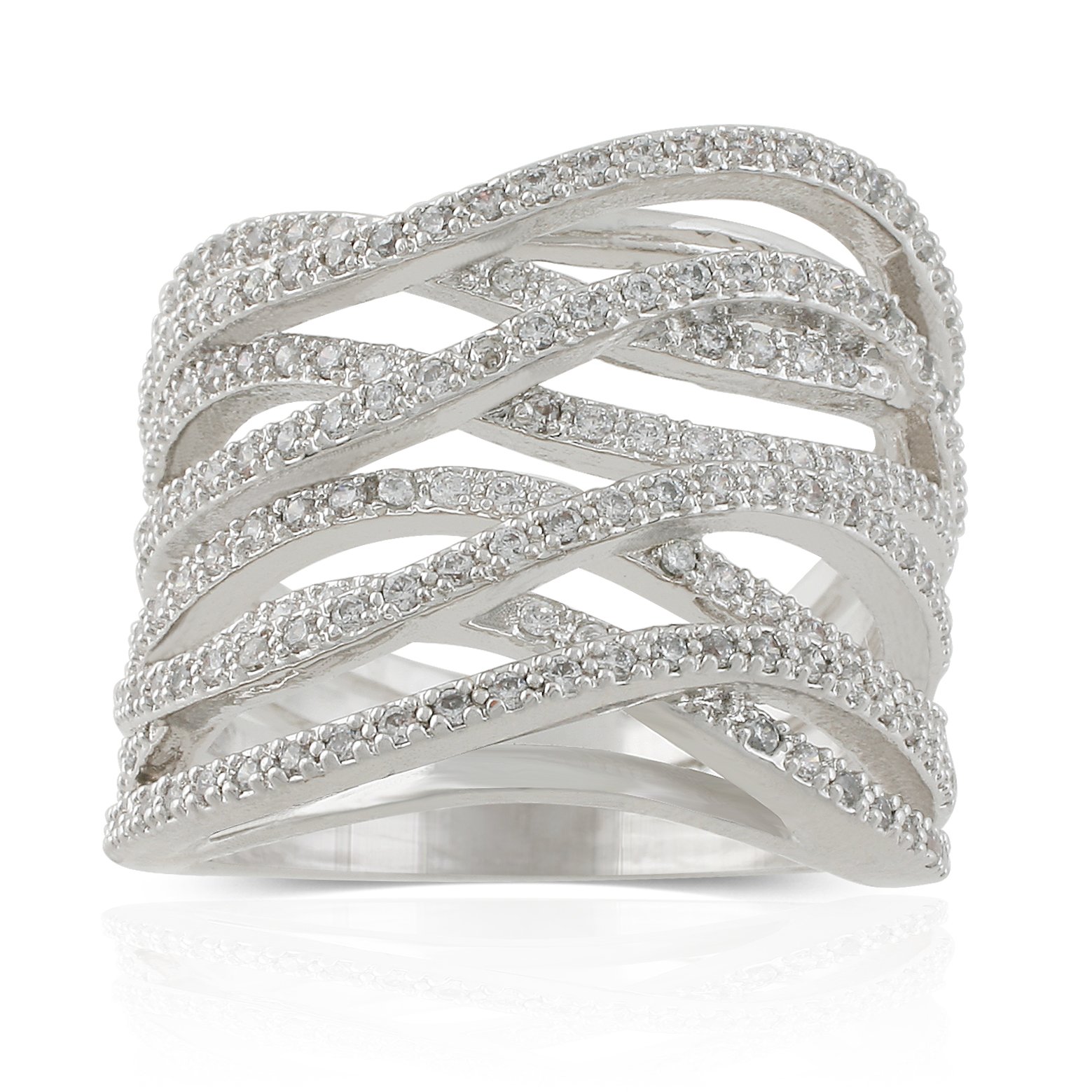 Anillo de Cóctel Rodio Circonita Cúbica Regalo Ideal para Aniversario 4