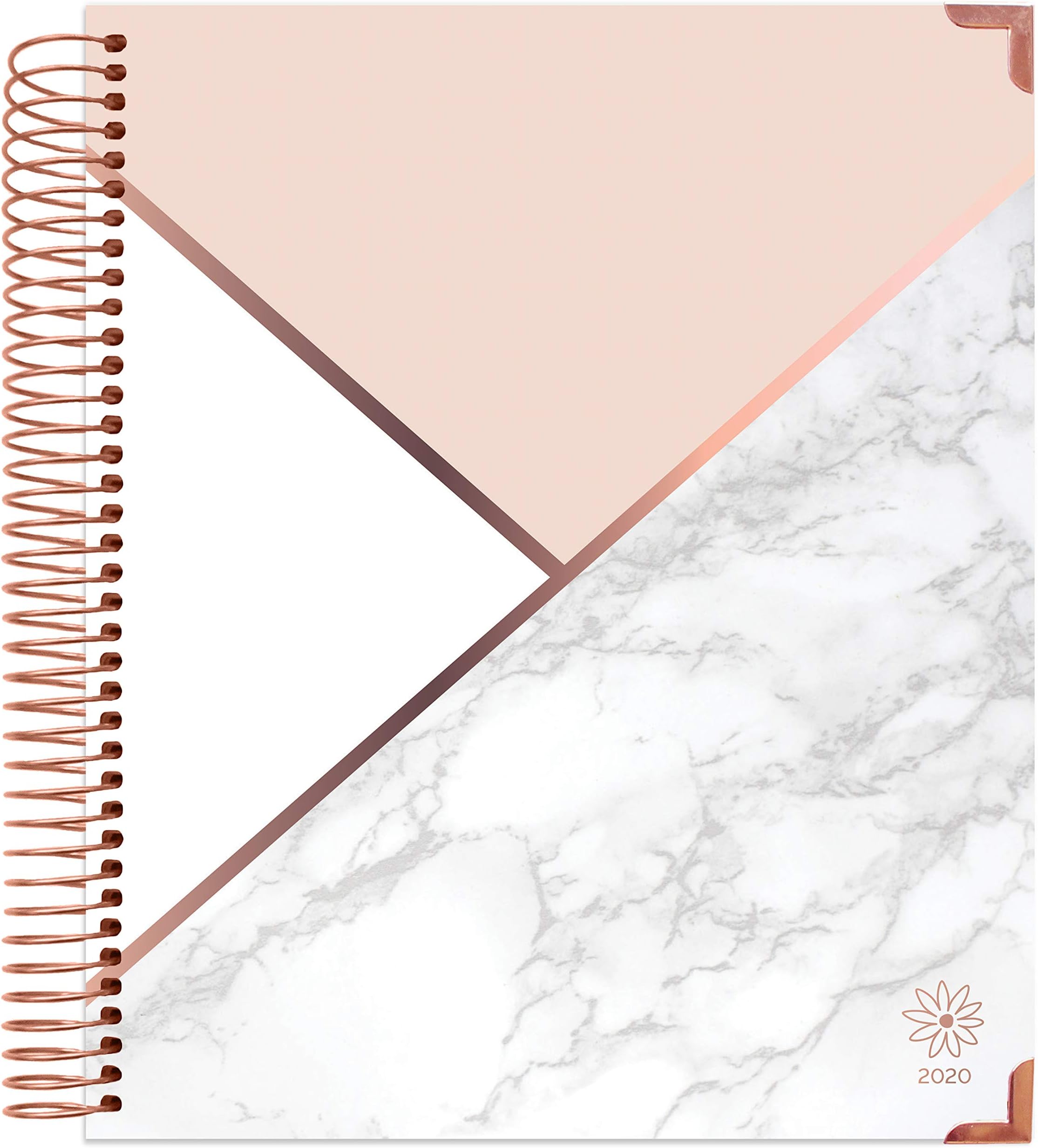 bloom daily planners 2020 Hardcover Calendar Year Goal & Vision Planner (January 2020 - December 2020) - Monthly/Weekly Column View Agenda Organizer - 7.5" x 9" - Color Blocking Marble