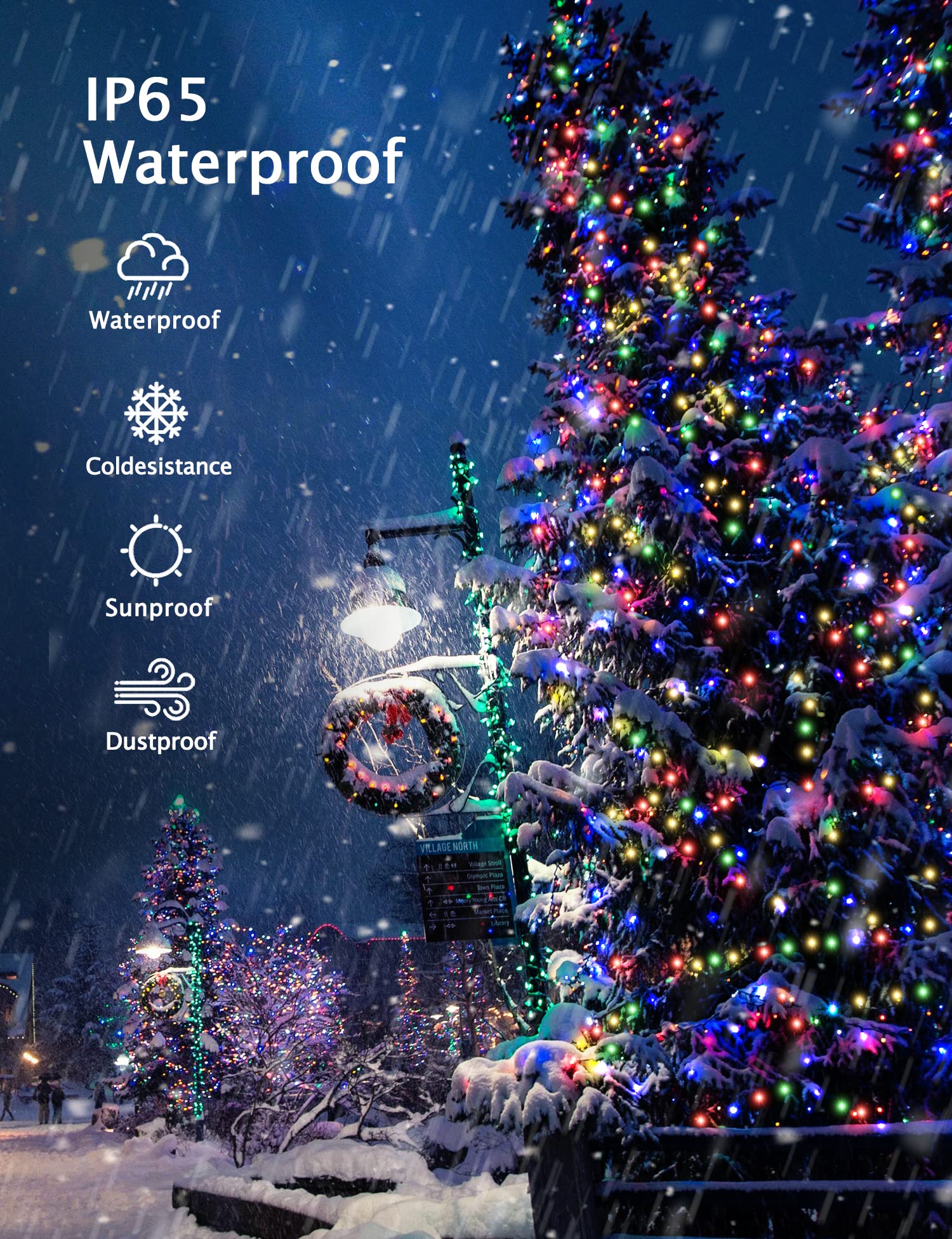 GYLEFY Luci di Natale Esterno 100m Catena Luminosa 800 LED Stringa Impermeabile Luci Natalizie da Esterno con Telecomando Ghirlanda LED Decorazioni Natalizie per Albero Natale Giardino Multicolore