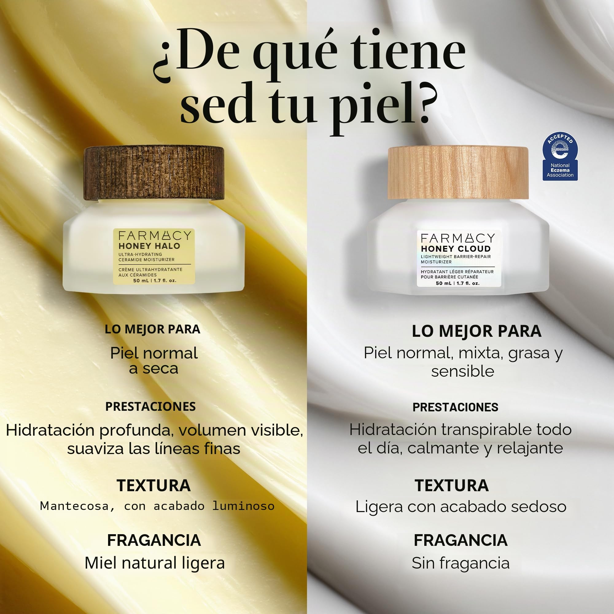Farmacy Miel Halo Ceramide Crema Hidratante Facial - Loción facial hidratante para piel seca (1.7 onzas)