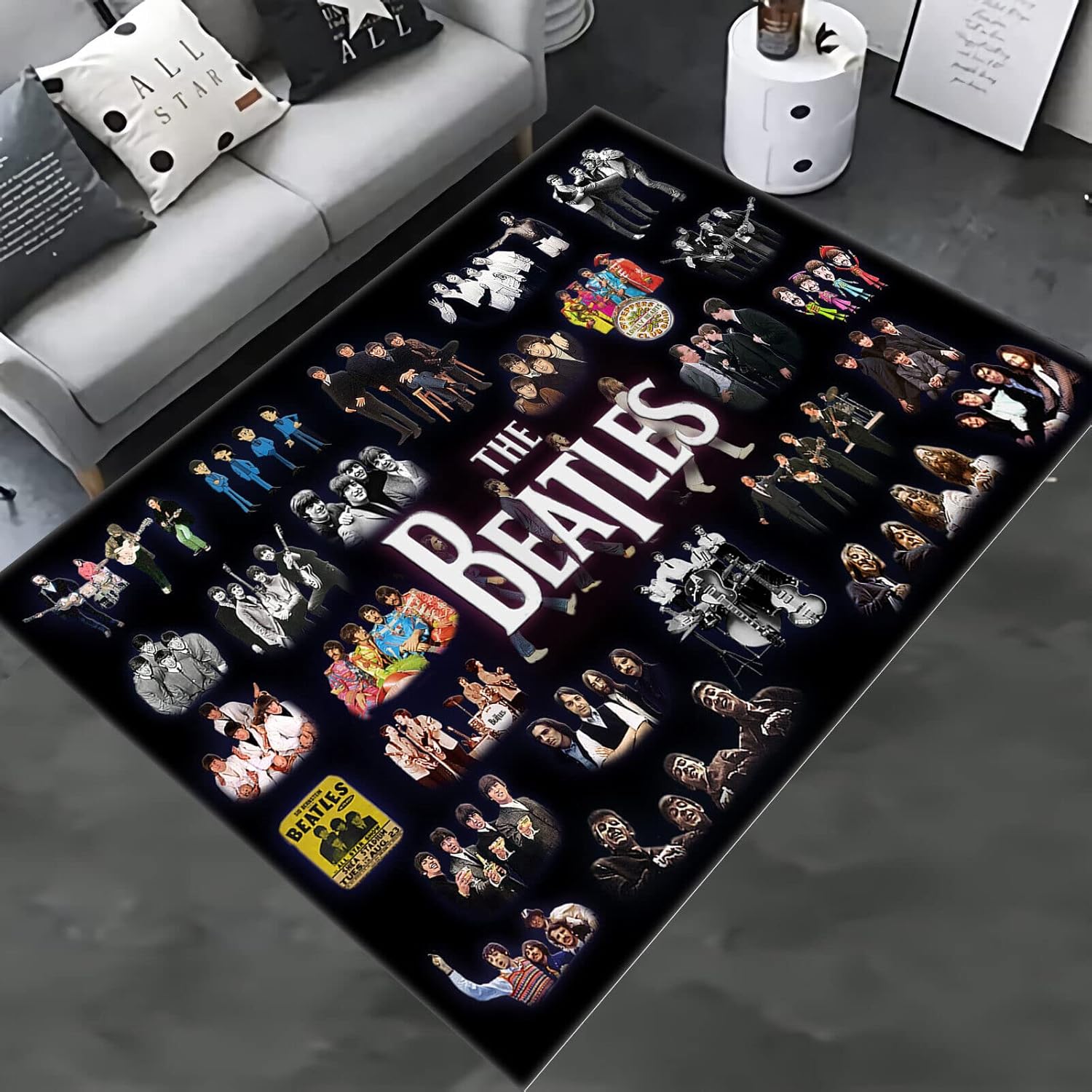 Rock Band Rug, Beatles Collage, Beatles Rug, Music Rug, Fan Rug, Beatles Carpet C75.1 (31”x47”)=80x120cm