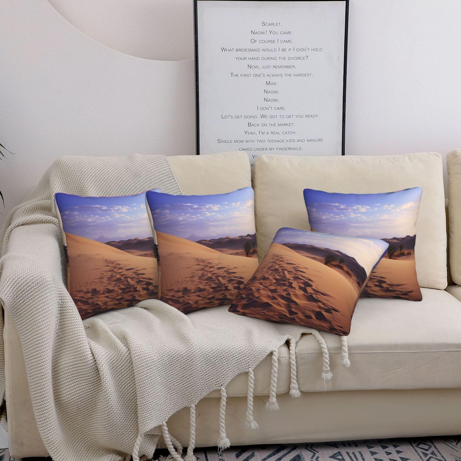 Housses de coussin 45,7x45,7 cm lot de 4 modernes carrées motif désert pour canapé