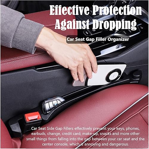 Miniatura 3 de Organizador de espacio para asiento de automóvil, paquete de 2 unidades, tapón de espacio lateral 3 en 1 con funciones de relleno, organizador y