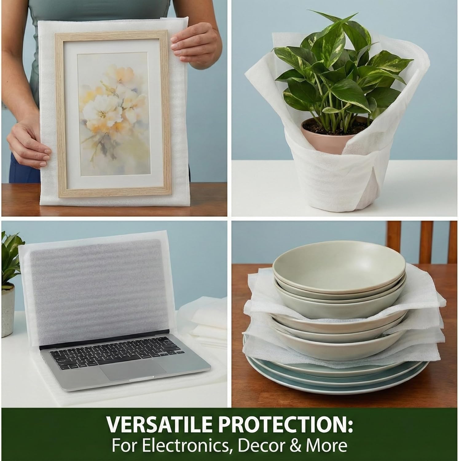 570pcs Moving Packing Supplies Kit: 270 Foam Pouches & Sheets in 4 Sizes (16x12", 12x12", 12x7.8", 7.8x7.8") Plus 300 Moving Labels. Cushion Foam Pouch Wrap for Shipping, Storage & Fragile Items