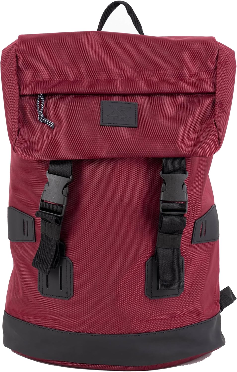 Canvas Rucksack Backpack Travel Overnight Weekend Bag for Men Women W/Capacity Adjustable 19L & Fits 15.6 Inch Laptop, Burgundy/Black