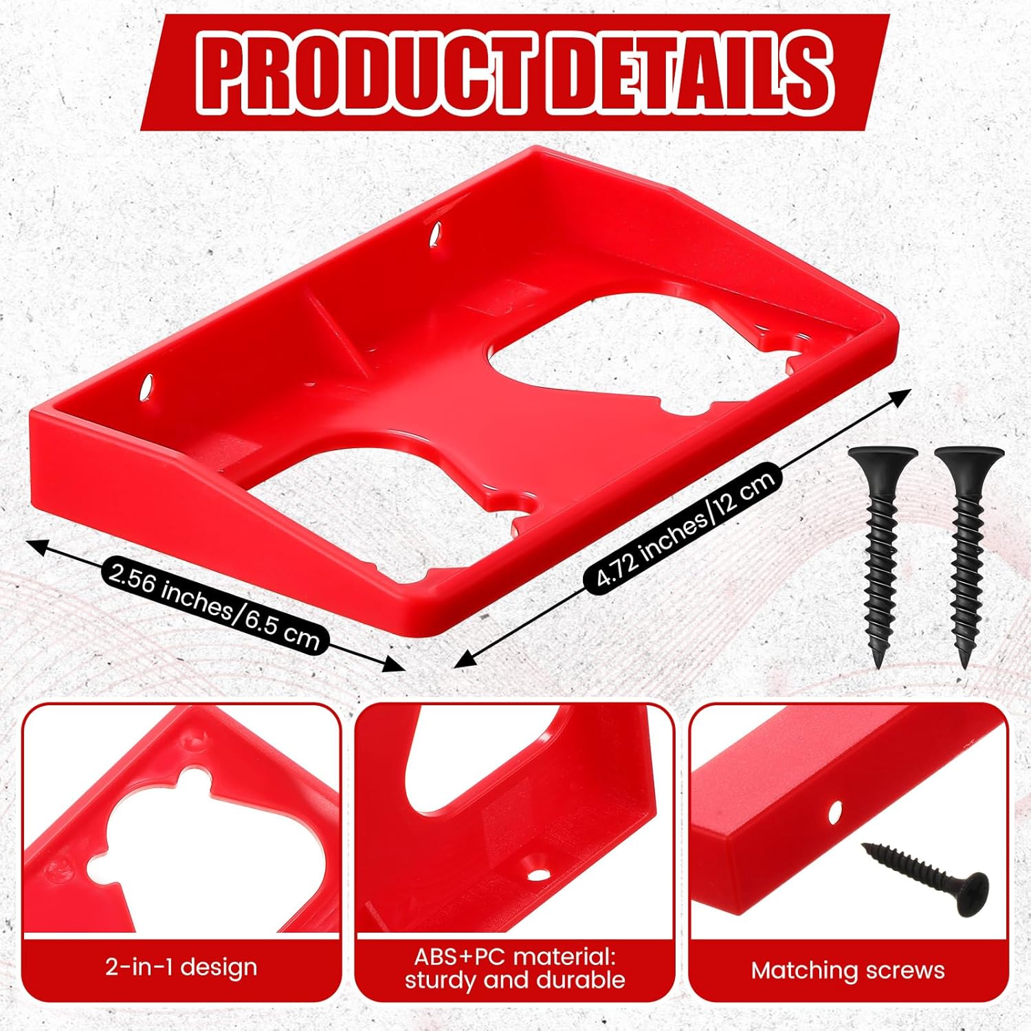 Briwooody 24 Slot M12 Battery Holder Bulk Compatible with Milwaukee 12 Batteries, Wall Mount Battery Organizer Garage Tool Holders Storage for Shelf Toolbox, with Screws