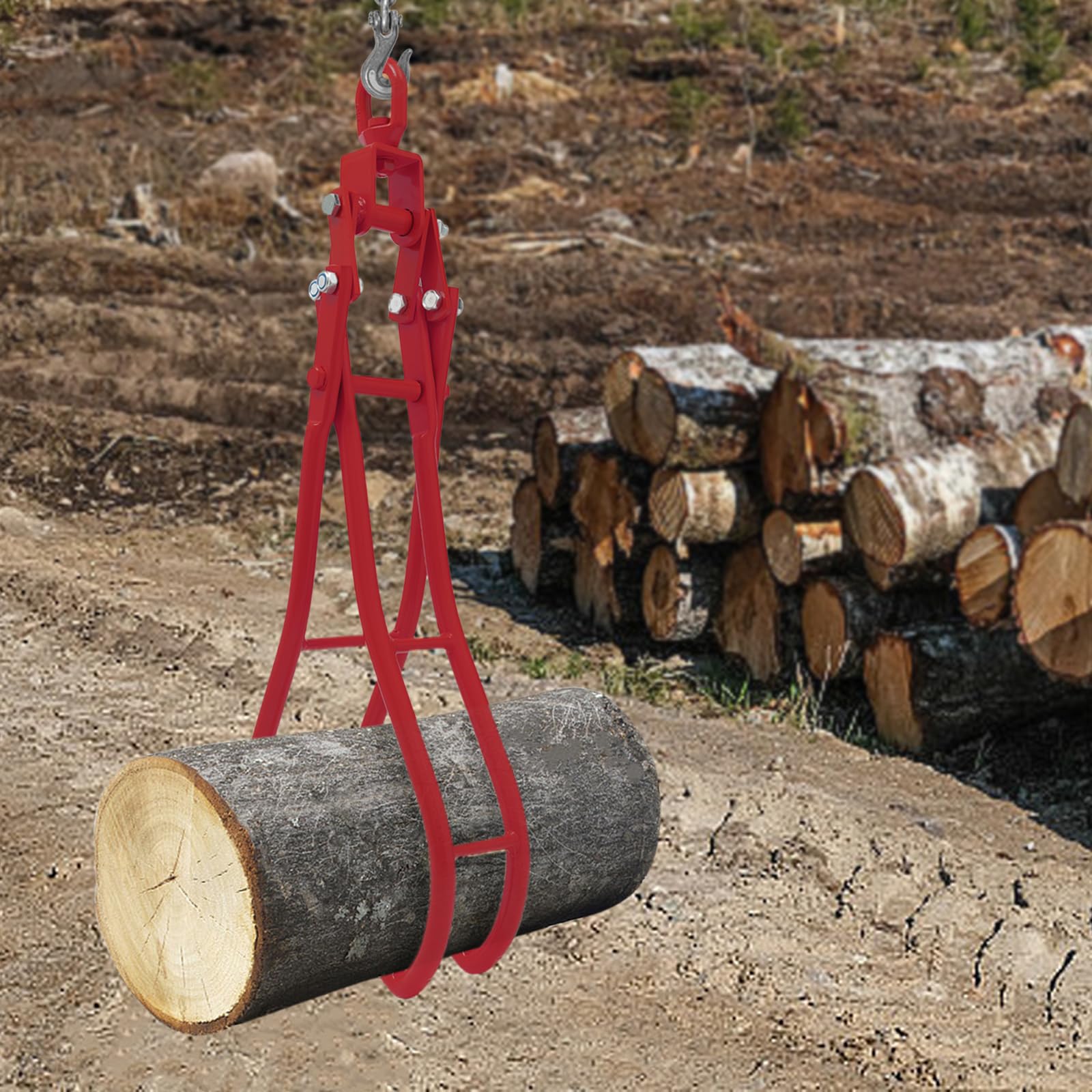 Alicates forestales, alicates forestales de madera para troncos de árboles, 914 mm, 4 mandriles, 2000 kg de fuerza de tracción, giratorio 360°, pinza para madera, alicates de elevación de espalda