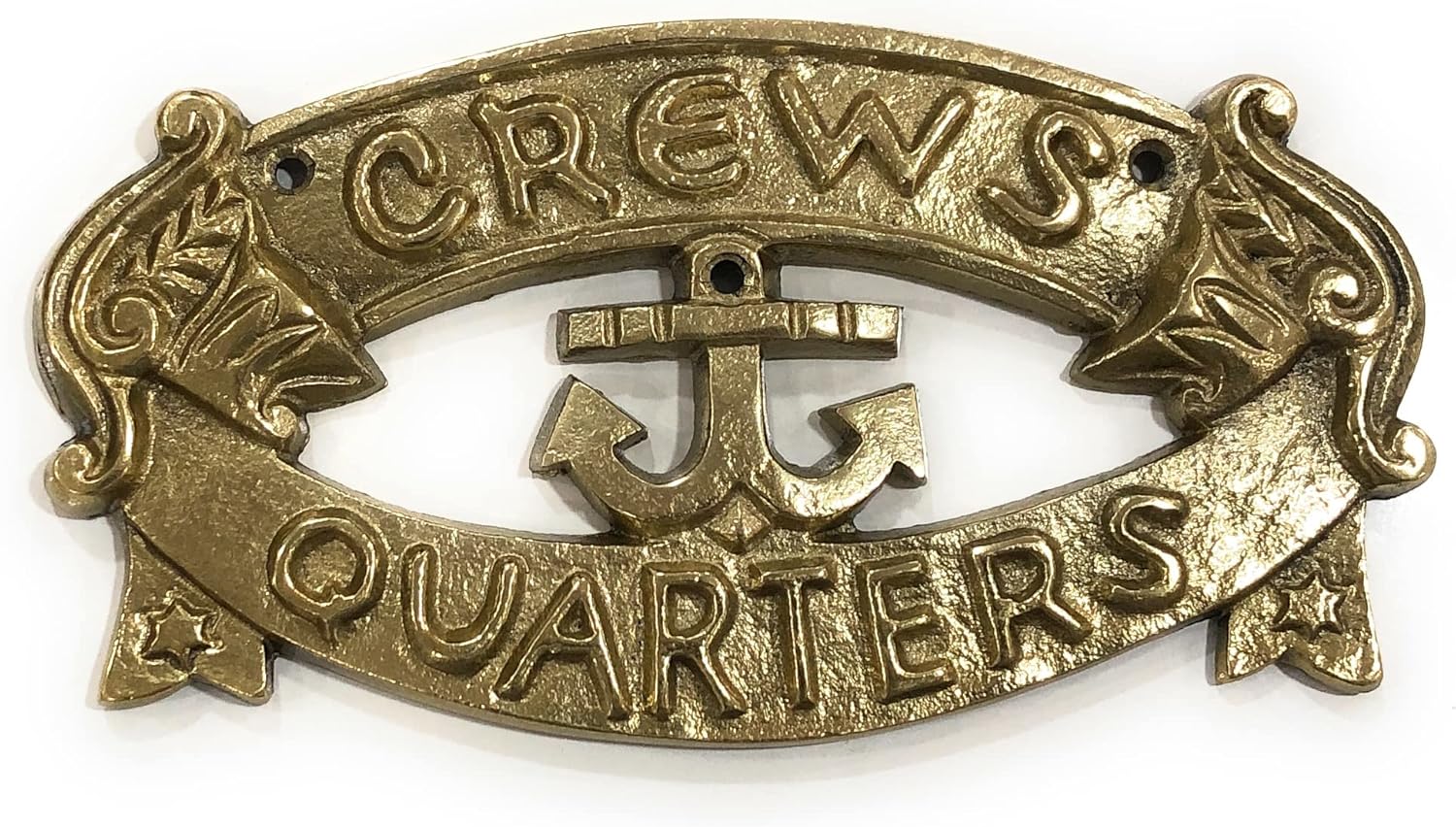 Brass Door Sign Crews Quarter (Brass Antique)