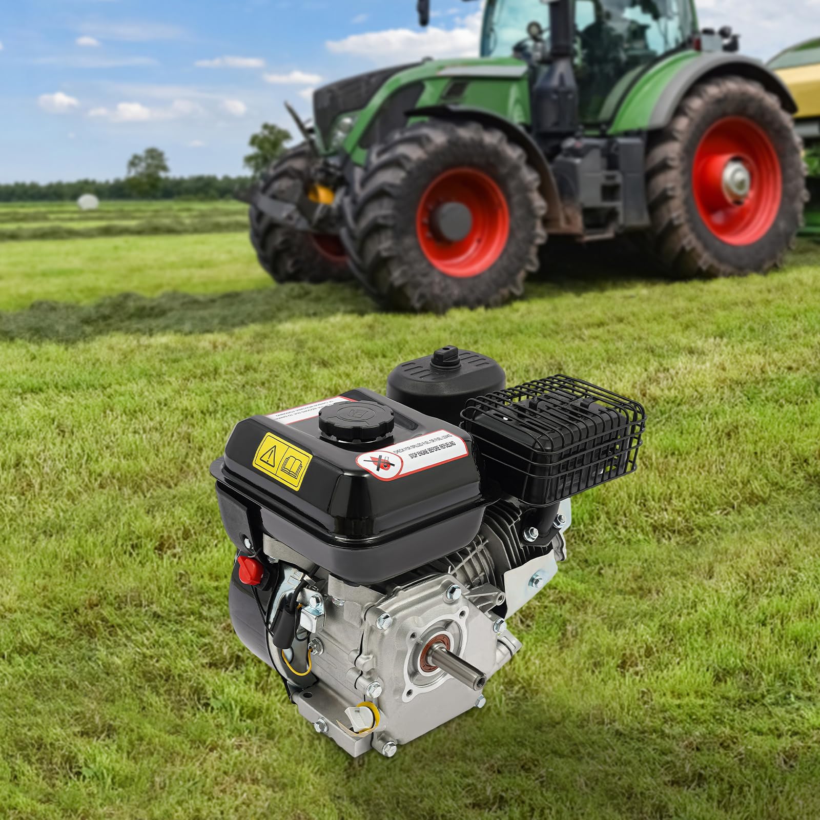 Motore a benzina da 7,5 CV, motore a 4 tempi, 3600 giri/min, motore go-kart 212 cc, cilindrata, serbatoio di carburante da 3,6 l, rilevatore di livello dell'olio per generatori, pompe dell'acqua