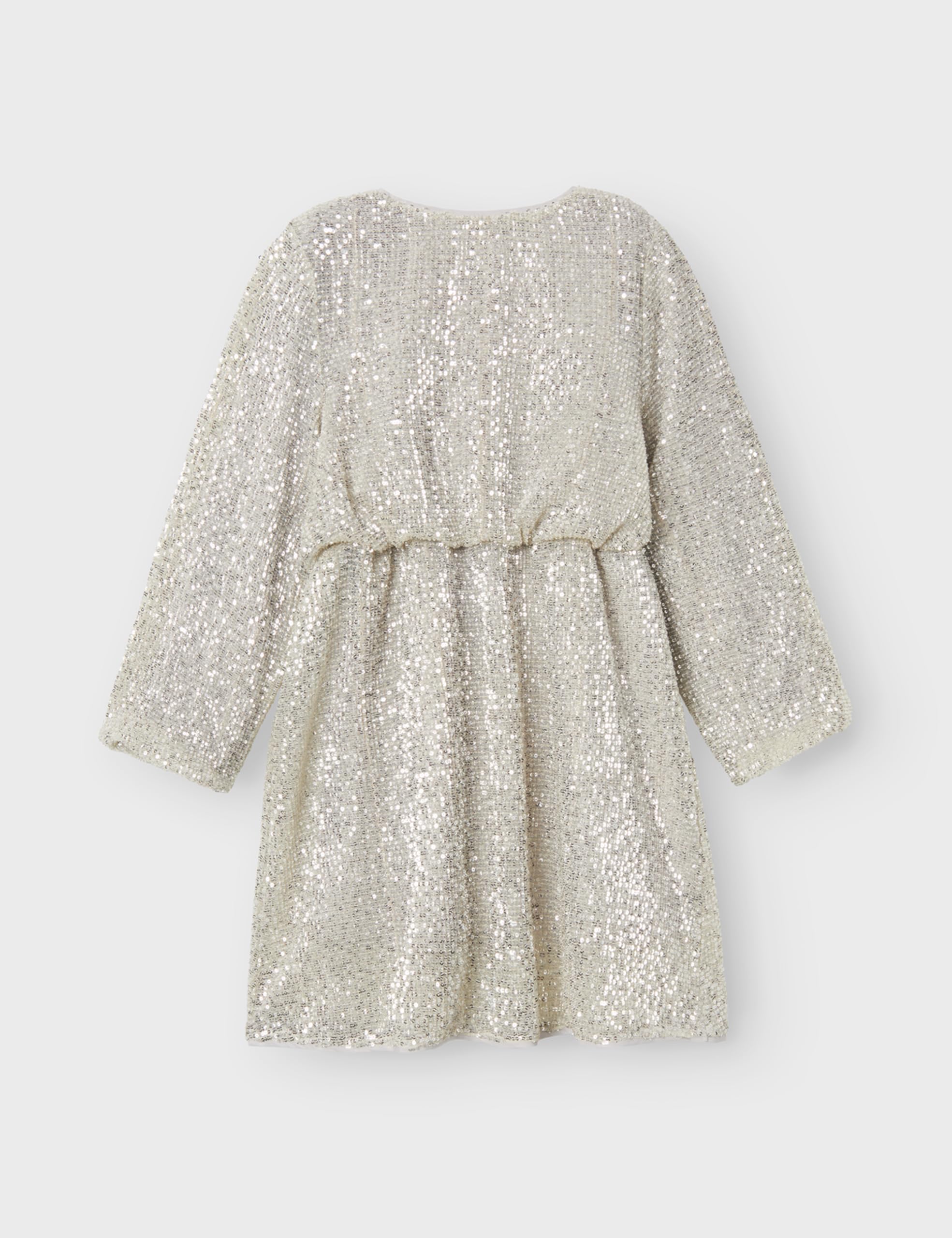 NAME IT Dziewczęca Nkfrantella Ls Dress Keid, beżowy, 140