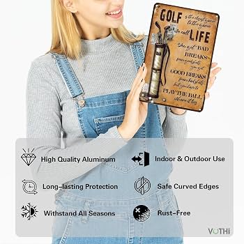 Amazon.co.jp: VOTHI 面白いレトロメタルブリキ看板 ゴルフライフ