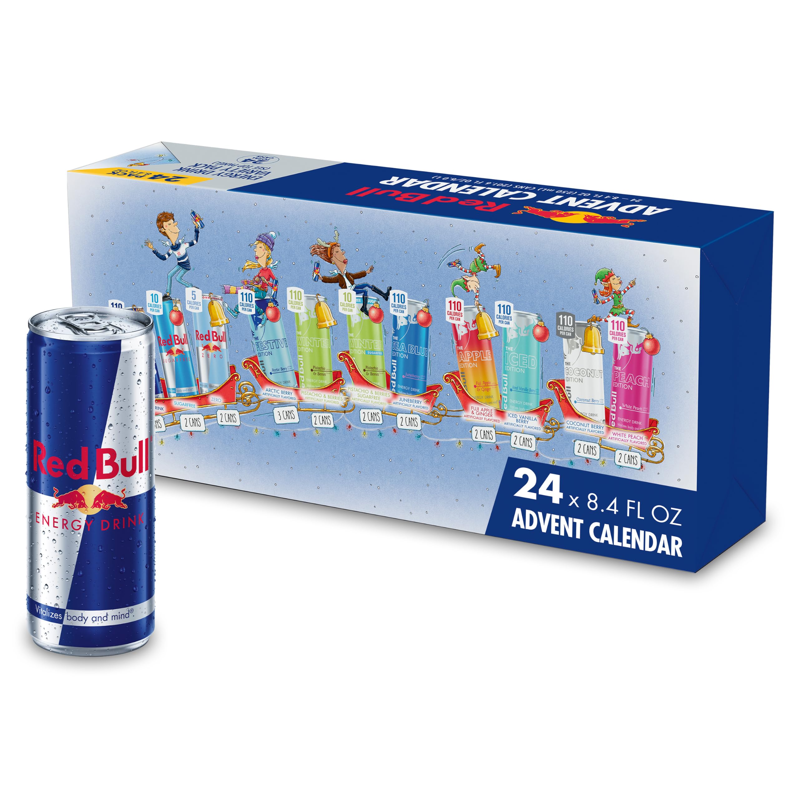 Red Bull Energy Drink Variety Advent Calendar Pack | with 80mg Caffeine, Taurine & B Vita…