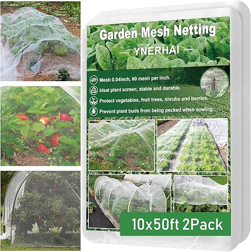 Miniatura 13 de Barrera de malla de jardín de 10 x 25 pies, red de plantas de árboles frutales para vegetales, arbustos de arándanos, cubierta de fila, protección