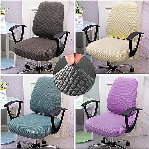 Miniatura 12 de Sunnyway Funda para silla de oficina, 2 piezas, fundas elásticas para asiento de silla de computadora, funda elástica para asiento de escritorio