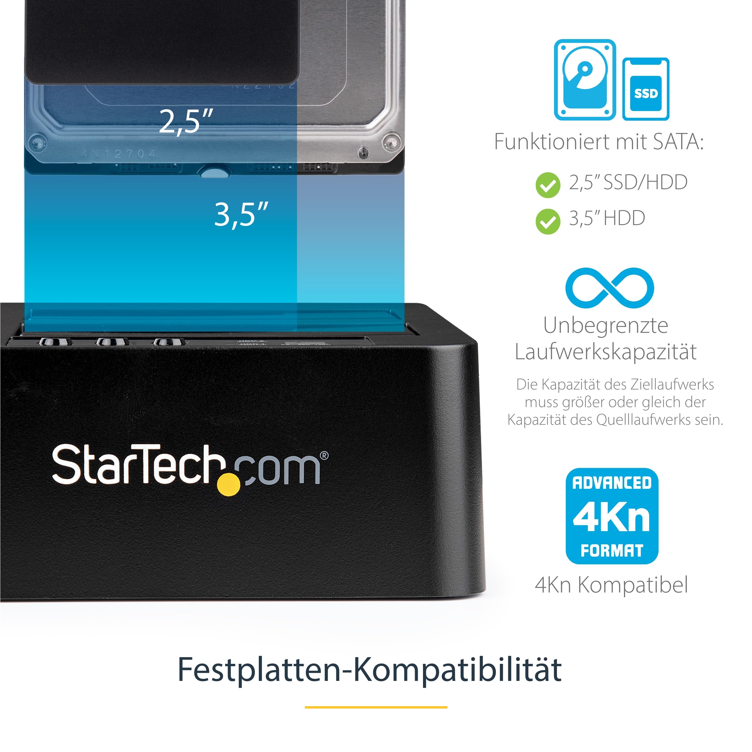 StarTech.com USB 3.1 HDD DUPLICATOR Dock USB 3.1 (10Gbps) Standalone, SDOCK2U313R