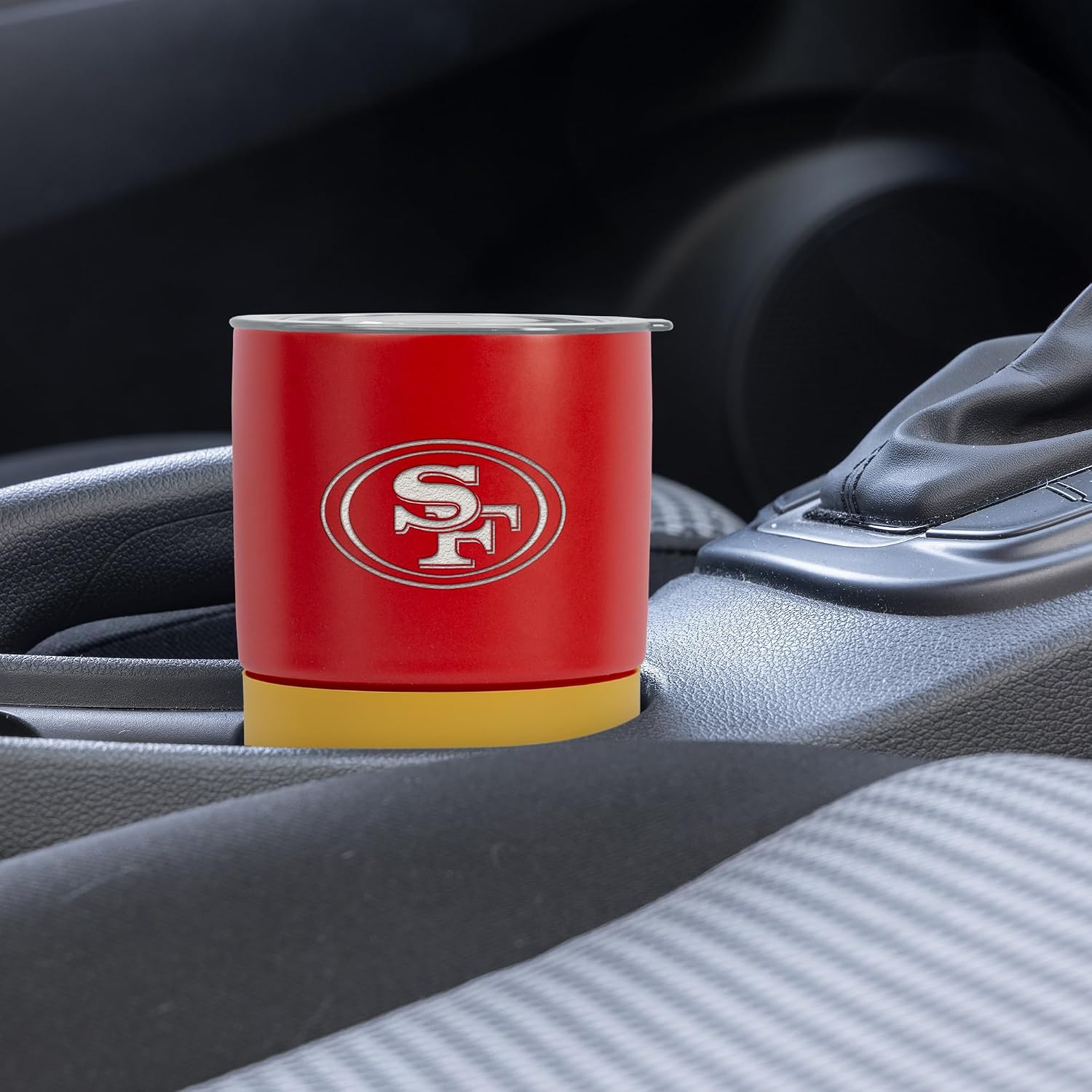 Rico Industries NFL Licensed 16 oz Ceramic Tumbler with Silicone Grip, Deep Laser Engraved Logo, Travel Coffee Mug With Slide Lid, Portable Cup For Office or Home Use, Matte Finish