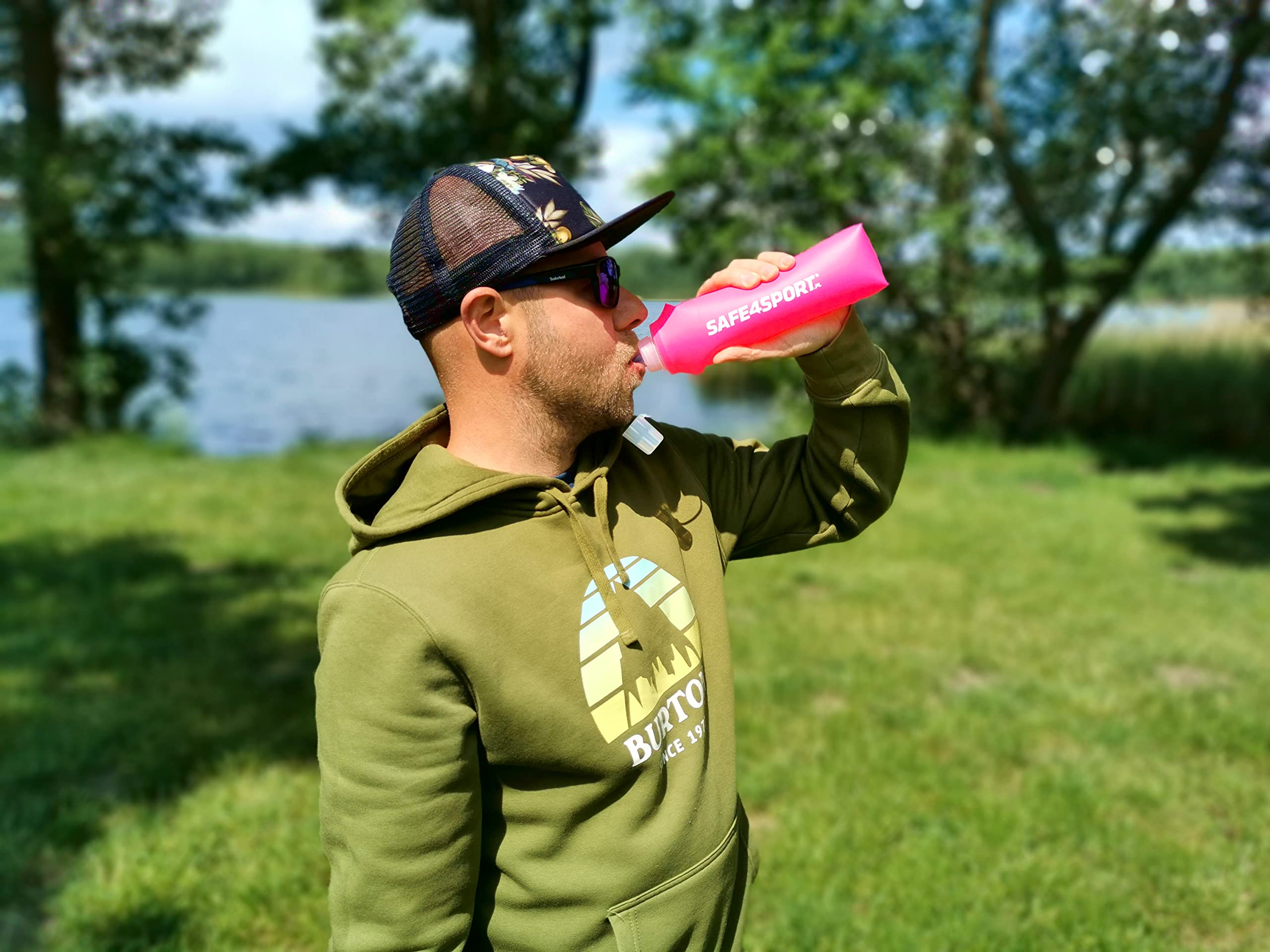 SAFE4SPORT Soft Flask 750 ML Rose - Bouteille d'eau Pliable - Bouteille d'eau en TPU Souple - Bouteille de Sport Souple