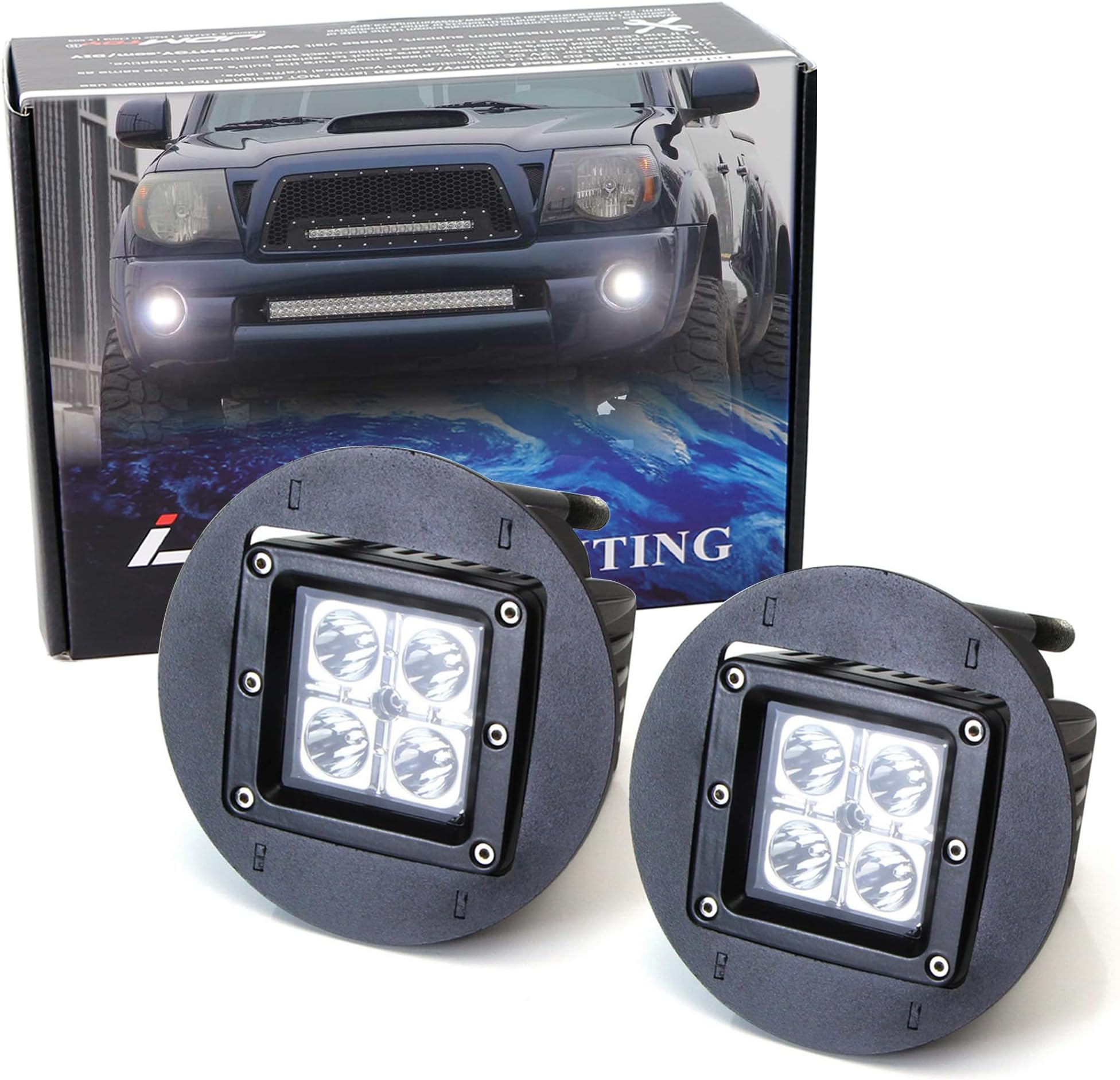 iJDMTOY SAE Compliant LED Fog Light Kit Compatible with
