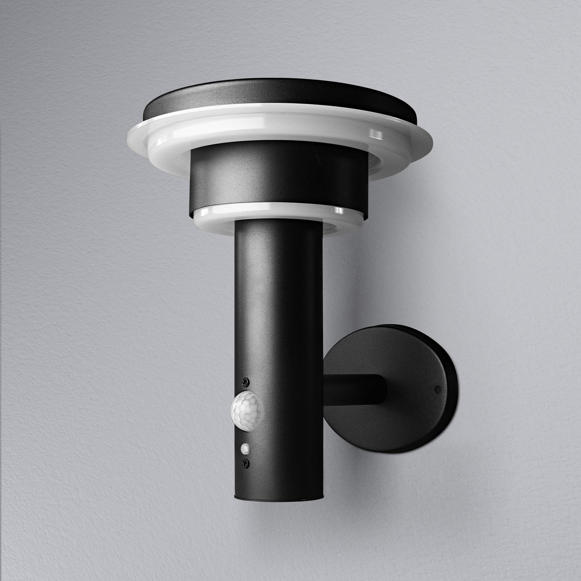 LEDVANCE Applique murale solaire à double cercle Endura Style, acier inoxydable, 6 W, noir, taille unique