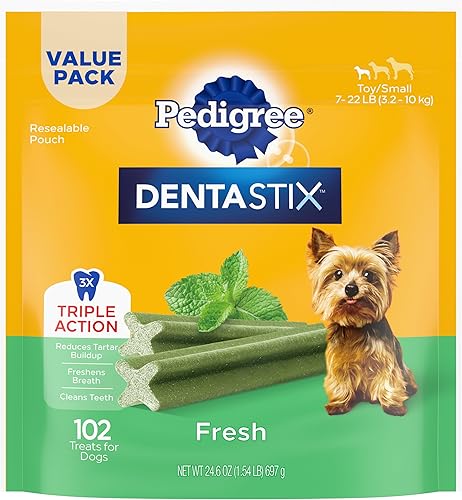 Pedigree DENTASTIX - Golosinas frescas para perros pequeños y medianos 5-40 libras