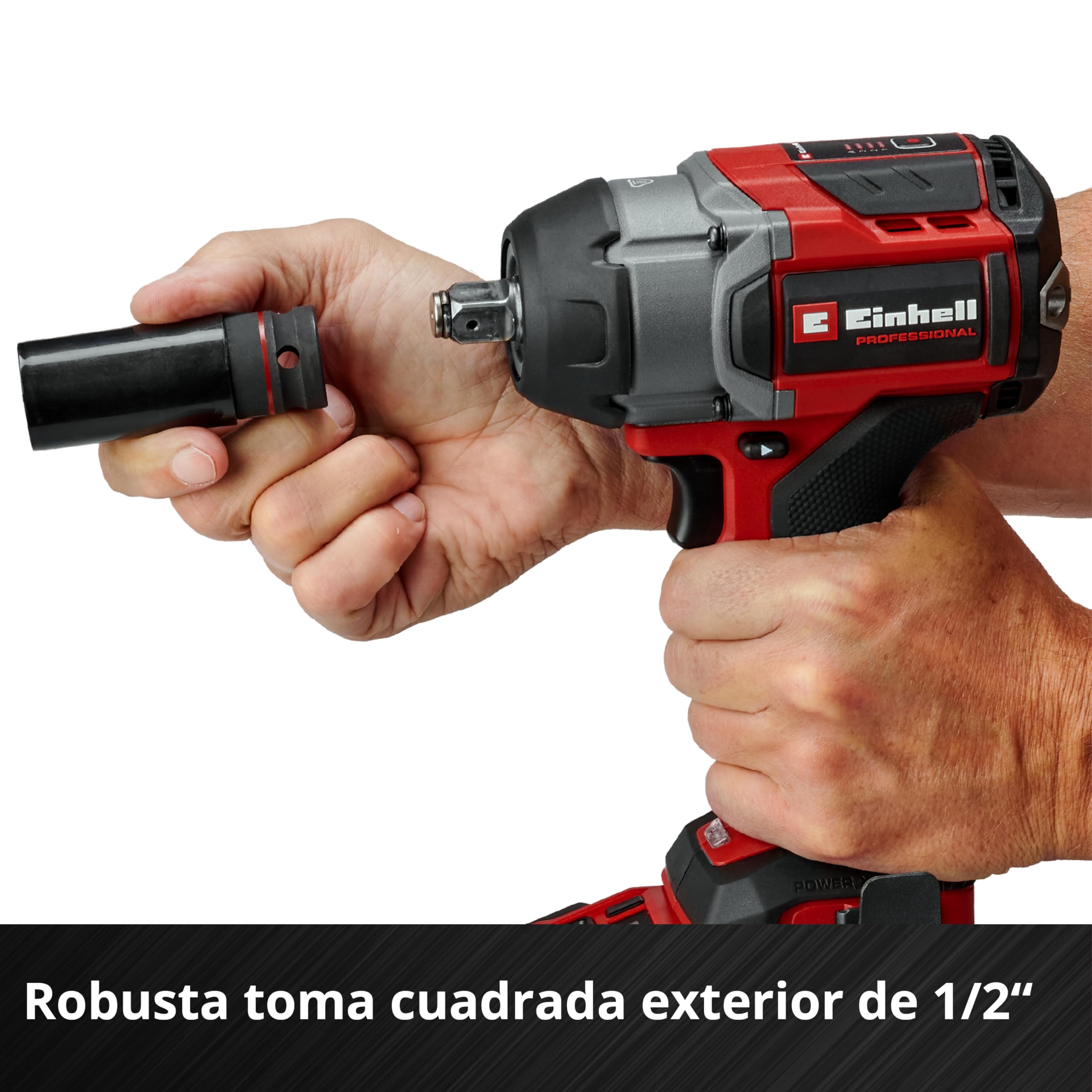 Einhell Atornillador impacto con batería TP-CW 18/750-C Li BL-Solo PXC (18V, par 750Nm, modo de parada automática, brushless, recepción cuadrada exterior, sin batería)