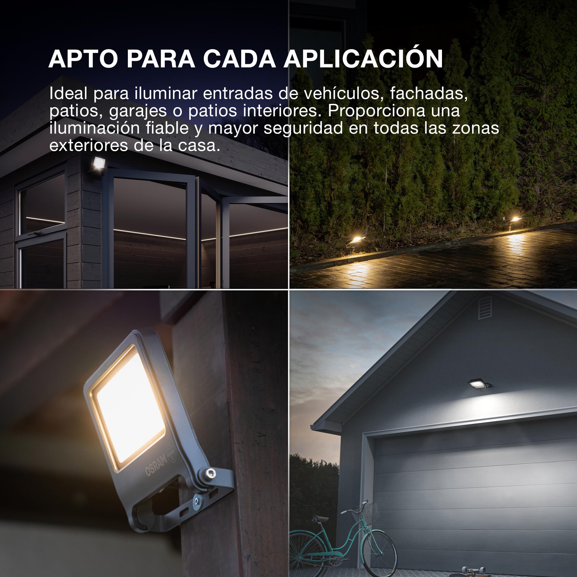 OSRAM Proyector LED ENDURA FLOOD PC de 10 W, blanco frío de 4000 K, 1000 lúmenes, IP65, resistente a la intemperie, aluminio reciclado, pivotante 180°, gris oscuro,2-Pack