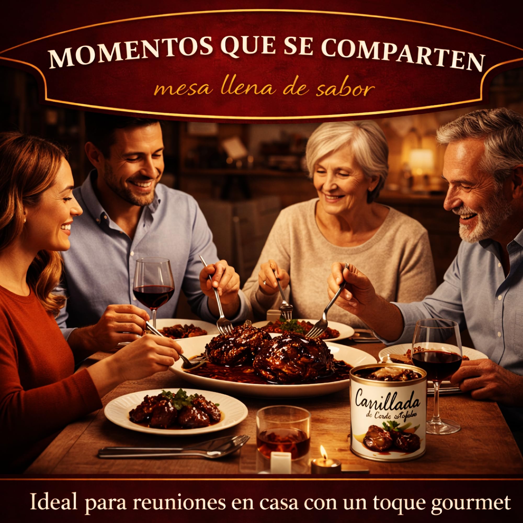 POLGRI Carrilladas de Cerdo Estofadas Conserva Gourmet 800 g Carne Melosa Lista para Calentar