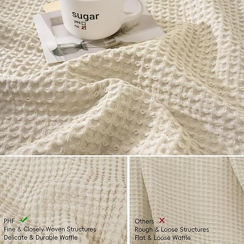 Miniatura 4 de PHF Fundas de almohada europeas 100% algodón de tejido gofre, de 26 x 26 pulgadas, sin relleno, paquete de 2 elegantes fundas de almohada