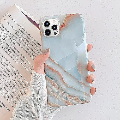 Miniatura 5 de J.west Funda compatible con iPhone 13 Pro Max de 6.7 pulgadas, diseño único de mármol gris, diseño de ágata, diseño de piedra de TPU suave, ajuste