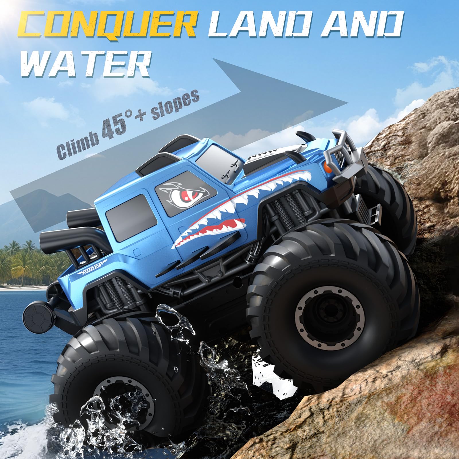 週刊MONSTER TRUCK 4WD Amazon.com: NQD® Monster Truck Toys, Waterproof 360°Rotate 4x4 RC