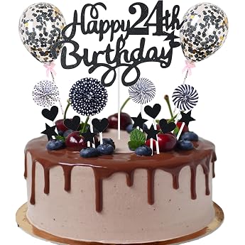 Cake Decoration 24 Birthday Decoration Cake Topper 24 Cake Decoration 24 Birthday Man Happy Birthday 24 Cake Decoration 24 Years Man Woman Cake Decoration 24th Birthday Man Black Cake Decoration 24th Birthday Men Women 10th 20th 30th