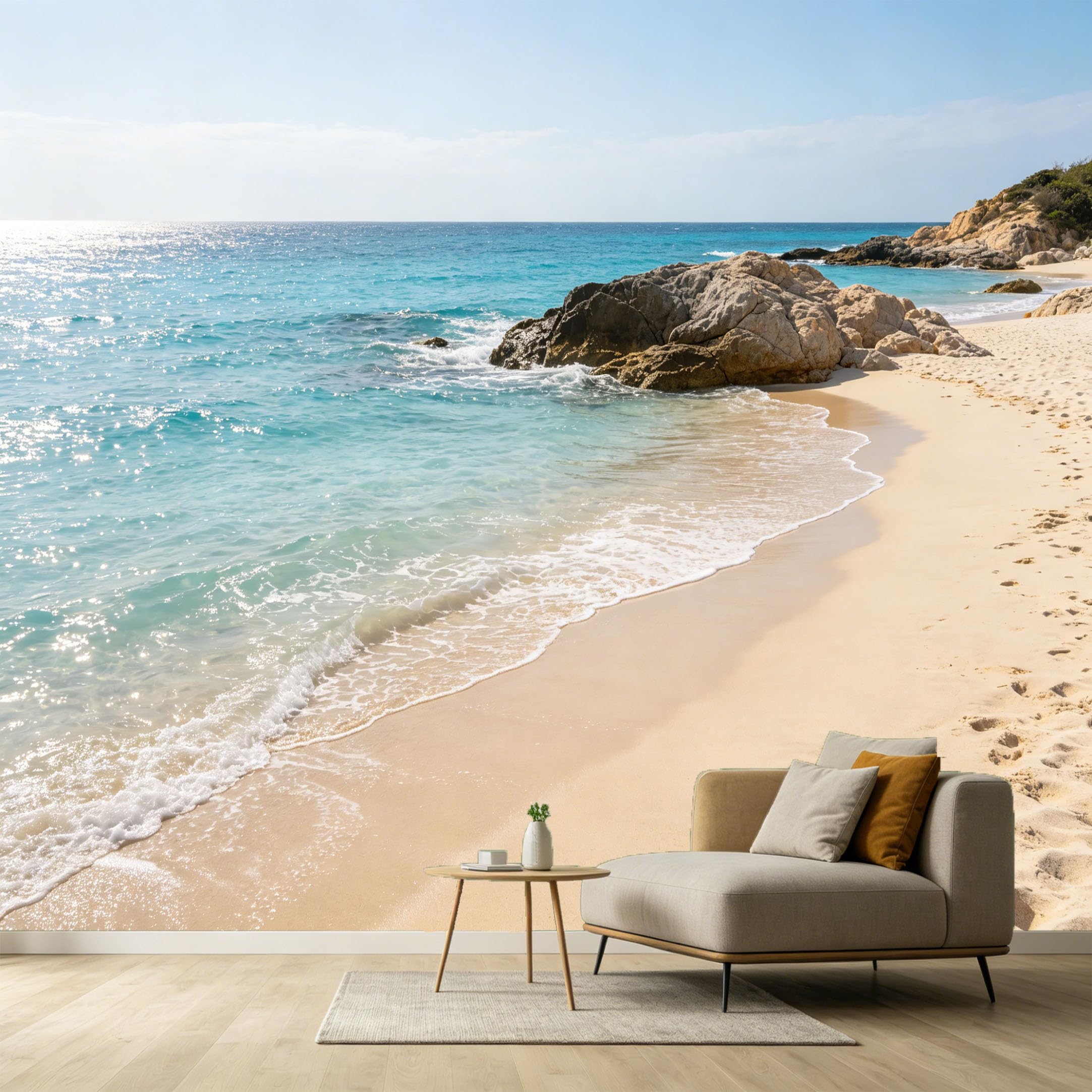 Custom Size Wall Murals Coastal Marine Landscape Ocean Shore Rocks SelfAdhesive Wall Fabric Removable Large Wallpaper for Photo Living Room Interior Decor Wall Art Mural