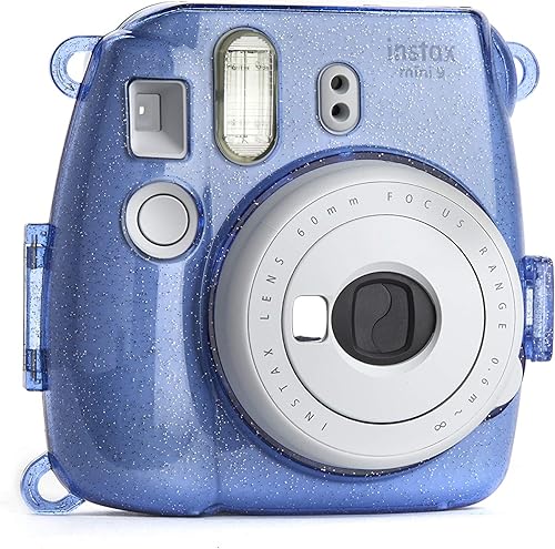 Miniatura 3 de PHOTO4LESS Estuche rígido con purpurina para cámaras Fuji Instax mini, color azul cobalto, valor superior