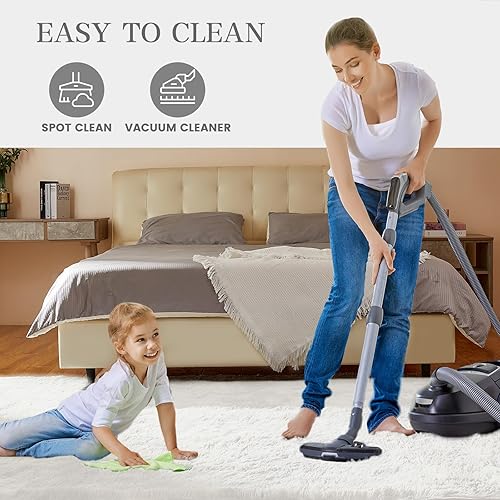 Miniatura 46 de Alfombras de interior ultra suaves y modernas, de 5 x 7, teñido anudado gris claro, alfombra grande para sala de estar, alfombra suave y mullida