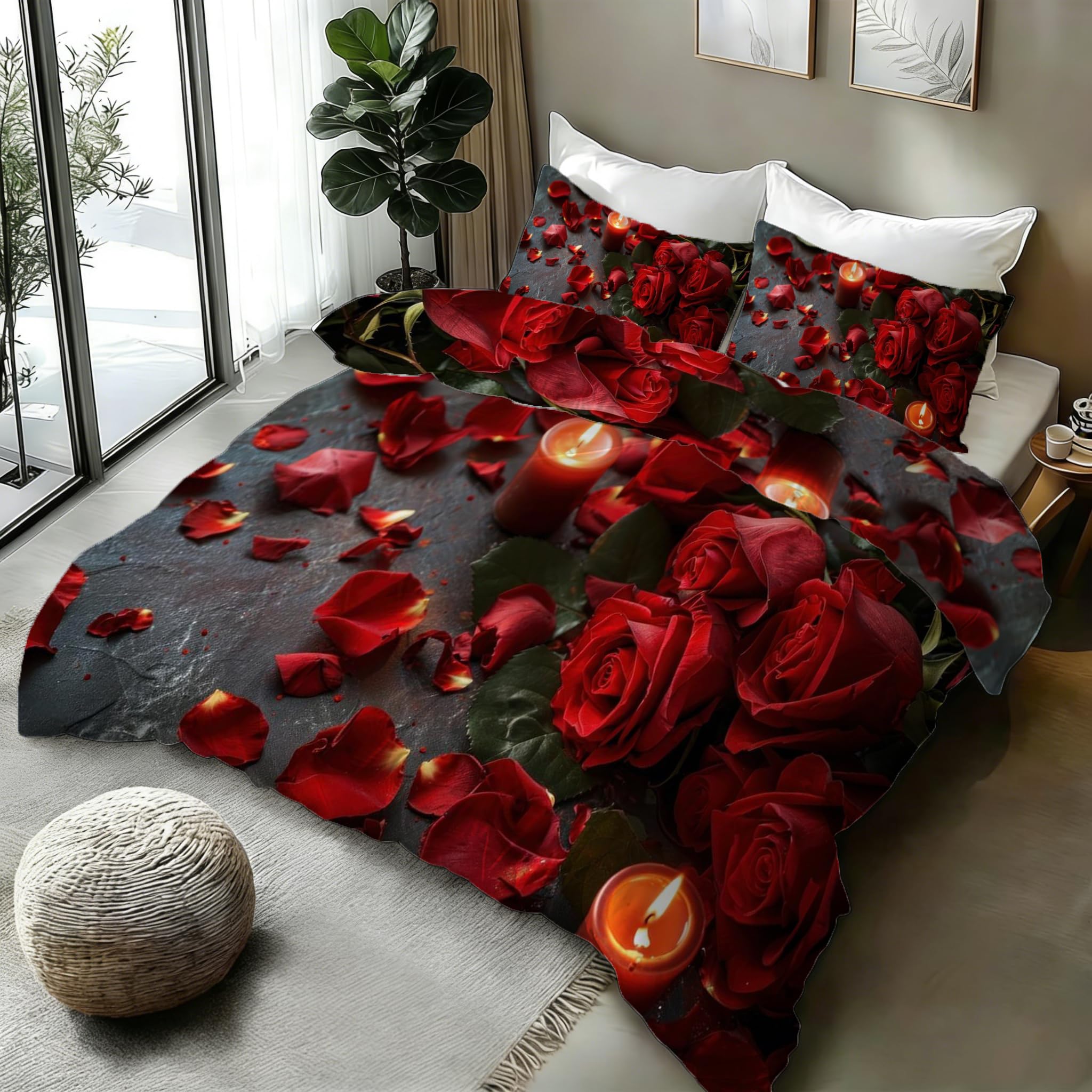Housse de couette 140x200 à fermeture éclair pour lit simple fleuri