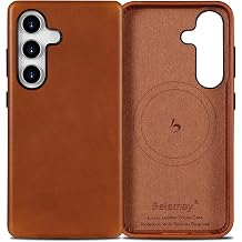 Belemay Vegetable-Tanned Leather Case for Samsung Galaxy S25, Saddle Brown