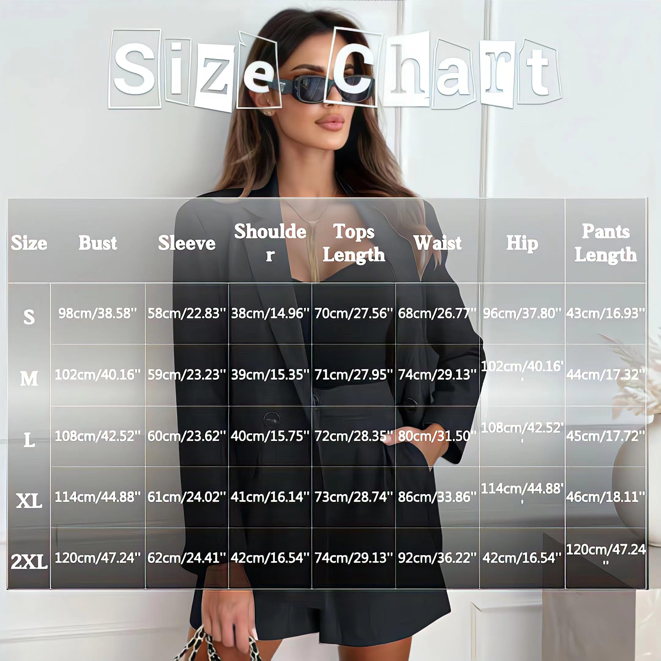 Ensemble de costume décontracté en coton pour femme - Couleur unie - 2 pièces avec blazer à manches longues et short pour le travail et les loisirs
