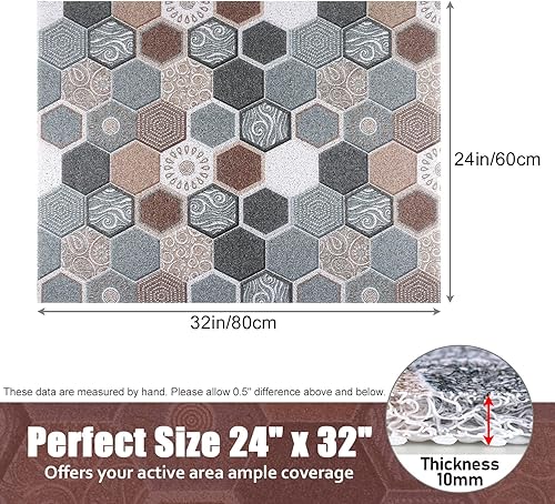 Miniatura 8 de Tapete de Ducha para Bañera Antideslizante, 24x32 Pulgadas, Tapete de Baño Suave y Cómodo con Orificios de Drenaje, Tapete de Baño de Masaje de Lufa