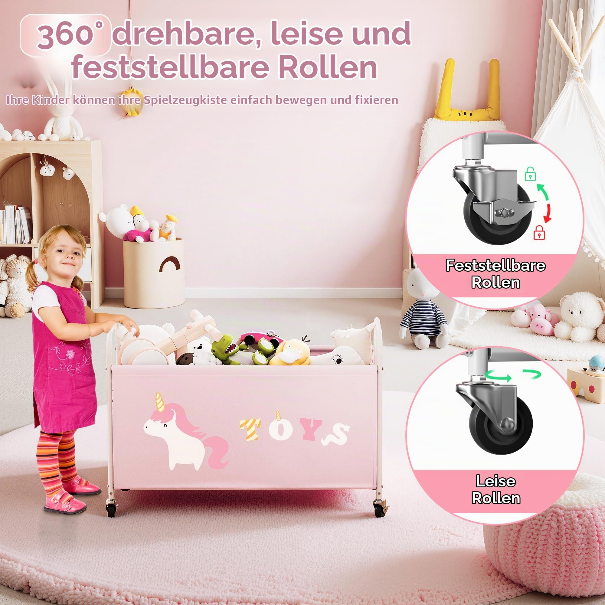 aufbewahrung spielzeugkiste GRANNY SAYS mit Rollen, Groß Aufbewahrungsbox Kinder, Kinderzimmer Spielzeugbox, Kinderzimmer Aufbewahrung Box für Spielzeug, Spielzeugtruhe Kinderzimmer, Rosa Küche, Haushalt & Wohnen Menge::250 ml Before & After: How regal