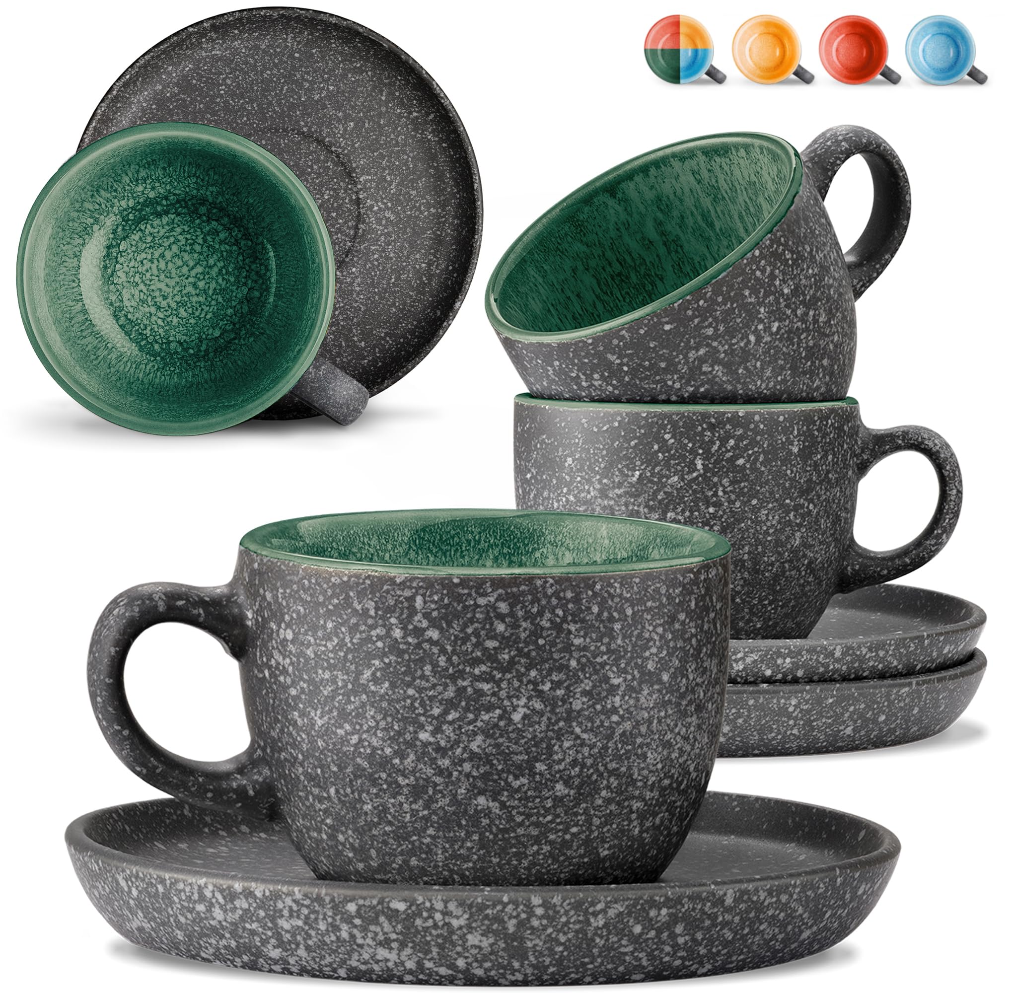 Costa Nova Grespresso espresso kopjes set van 6 in de kleur Wit - 6 cm - 0,9 L