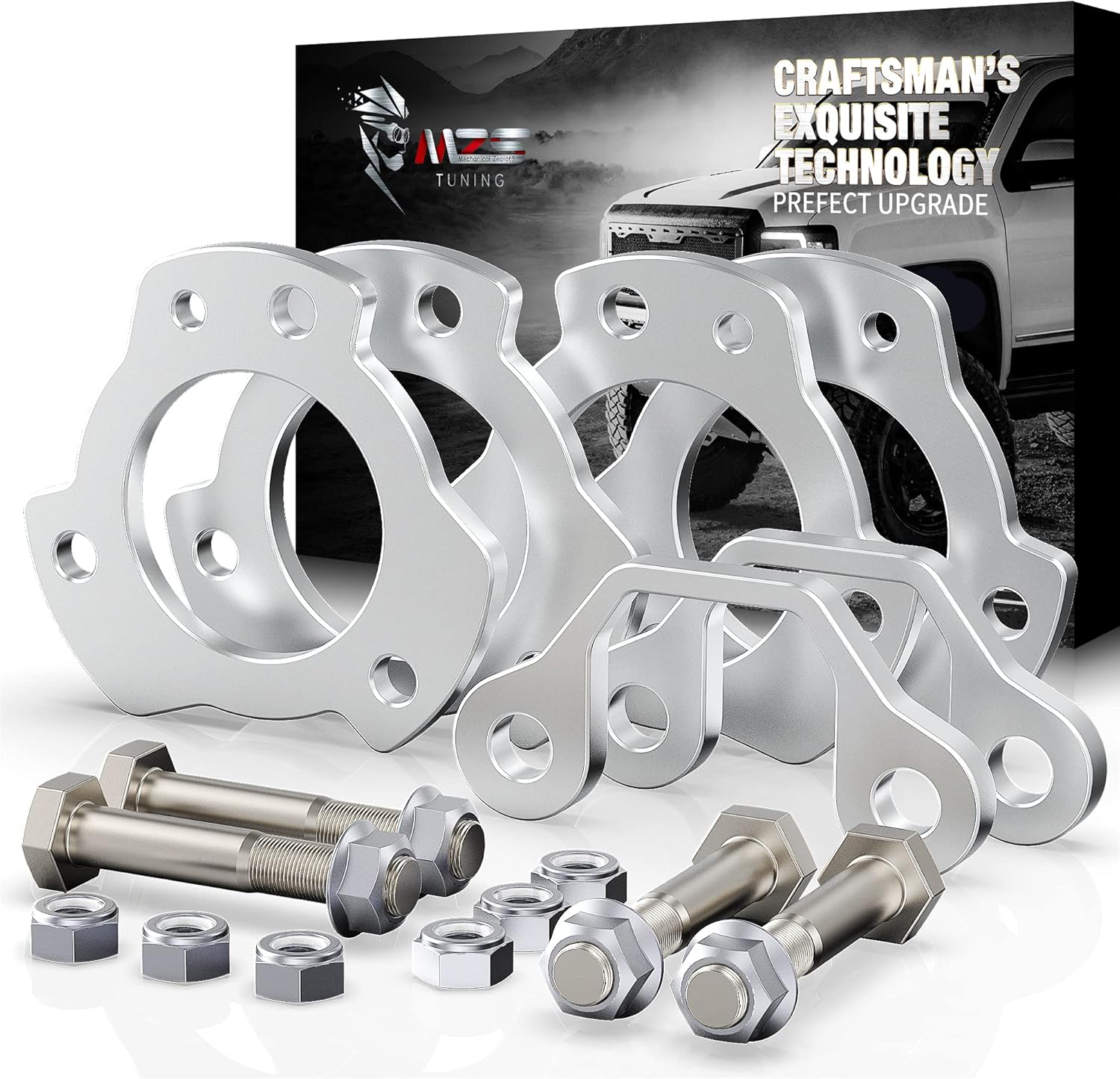 MZS 2 inch Front Leveling Kit, Upper and Lower Lift Strut Spacers Compatible with 2021 2022 2023 2024 2025 Bronco 4WD MZS 2 inch Front Leveling Kit, Upper and Lower Lift Strut Spacers Compatible with 2021 2022 2023 2024 2025 Bronco 4WD