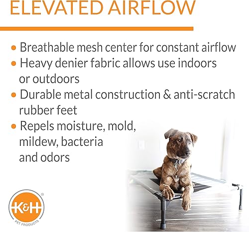 Miniatura 4 de K&H Pet Products - Cuna original para perros con dosel, gris, grande