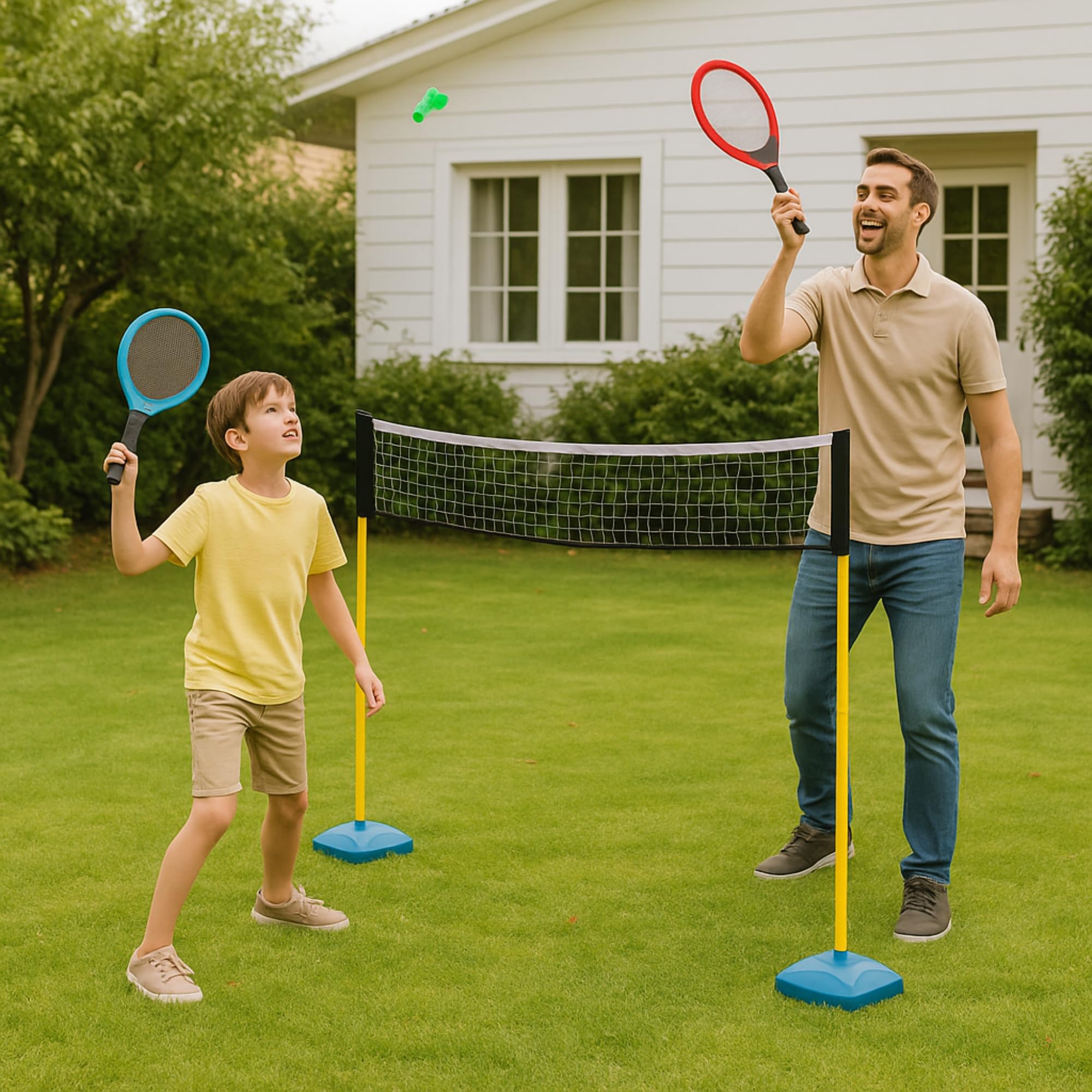 Jeu extérieur 3 en 1 pour enfants Volley-ball, Tennis et Badminton