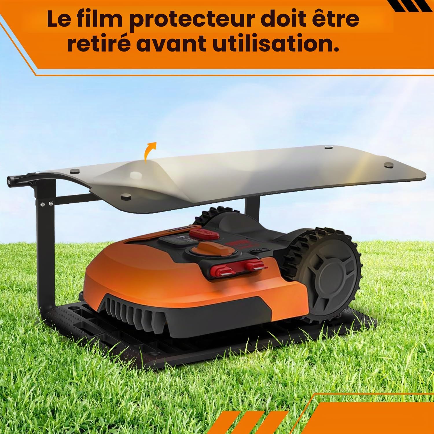 Eulenke Abri de jardin en plastique ABS pour tondeuse à gazon, robot à gazon, garage pour jardin, résistant aux intempéries, protection UV, toit pliable, montage stable, noir