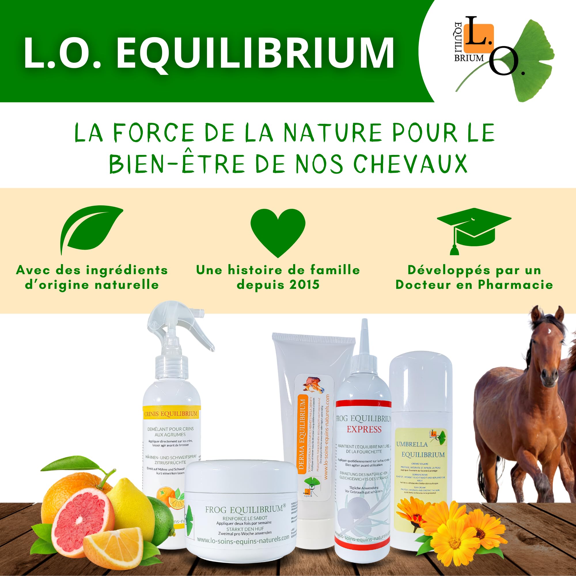 Umbrella Equilibrium -2en1 - Crème Protection Solaire UV et après Soleil Naturel pour Cheval - A Base de Calendula, Carotte, germes de blé, Lavande, et filtres UV minéraux