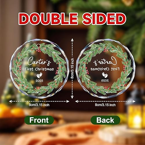 Miniatura 2 de Adorno personalizado para la primera Navidad para bebé, adornos personalizados de mi primera Navidad para bebé, niña, niño, recién nacido, regalos