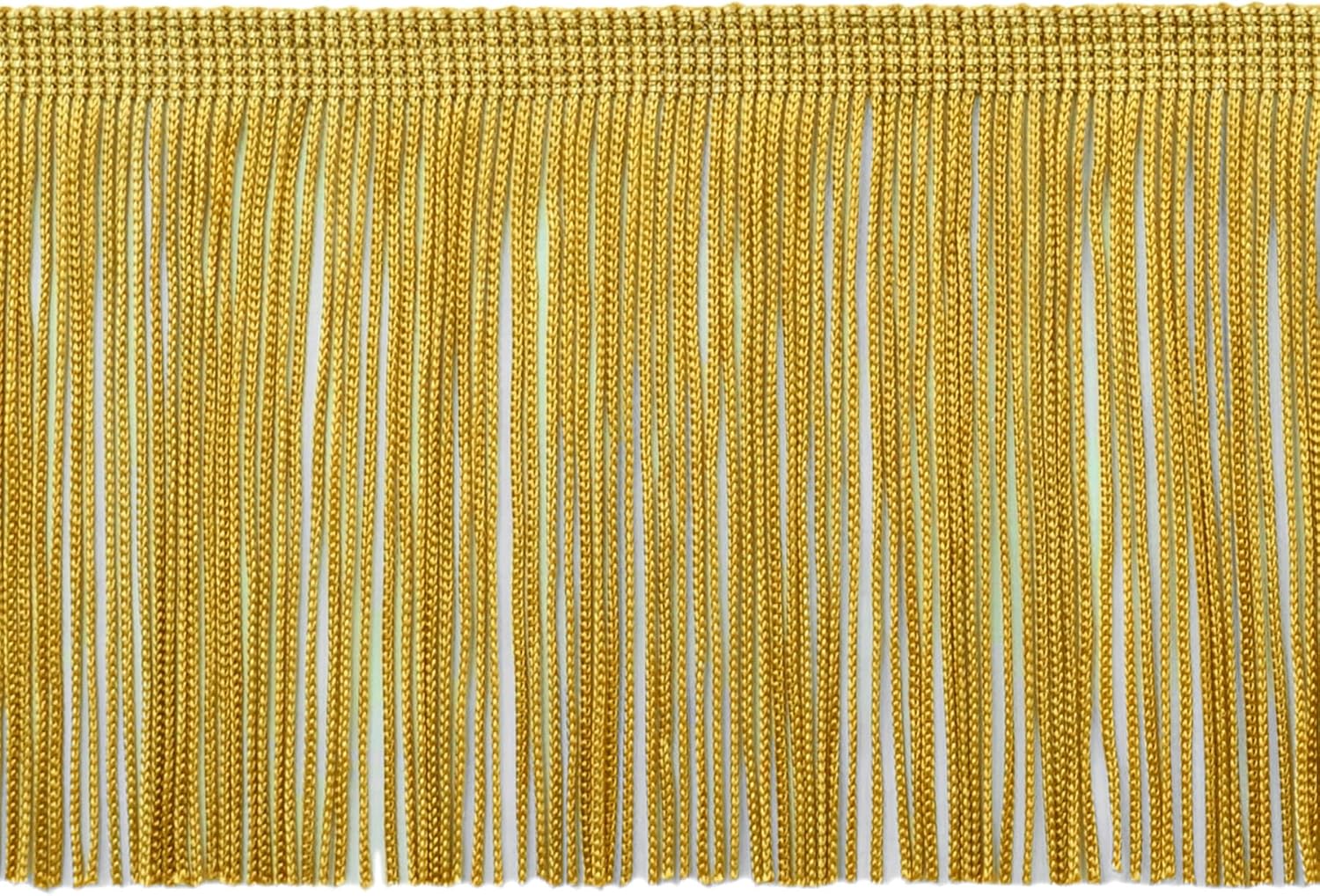 4 (10cm) Long Solid Chainette Fringe Trim (Style# CF04), Antique Gold #C4 (Dark Yellow Gold) 27 Yards (82 ft/25m)