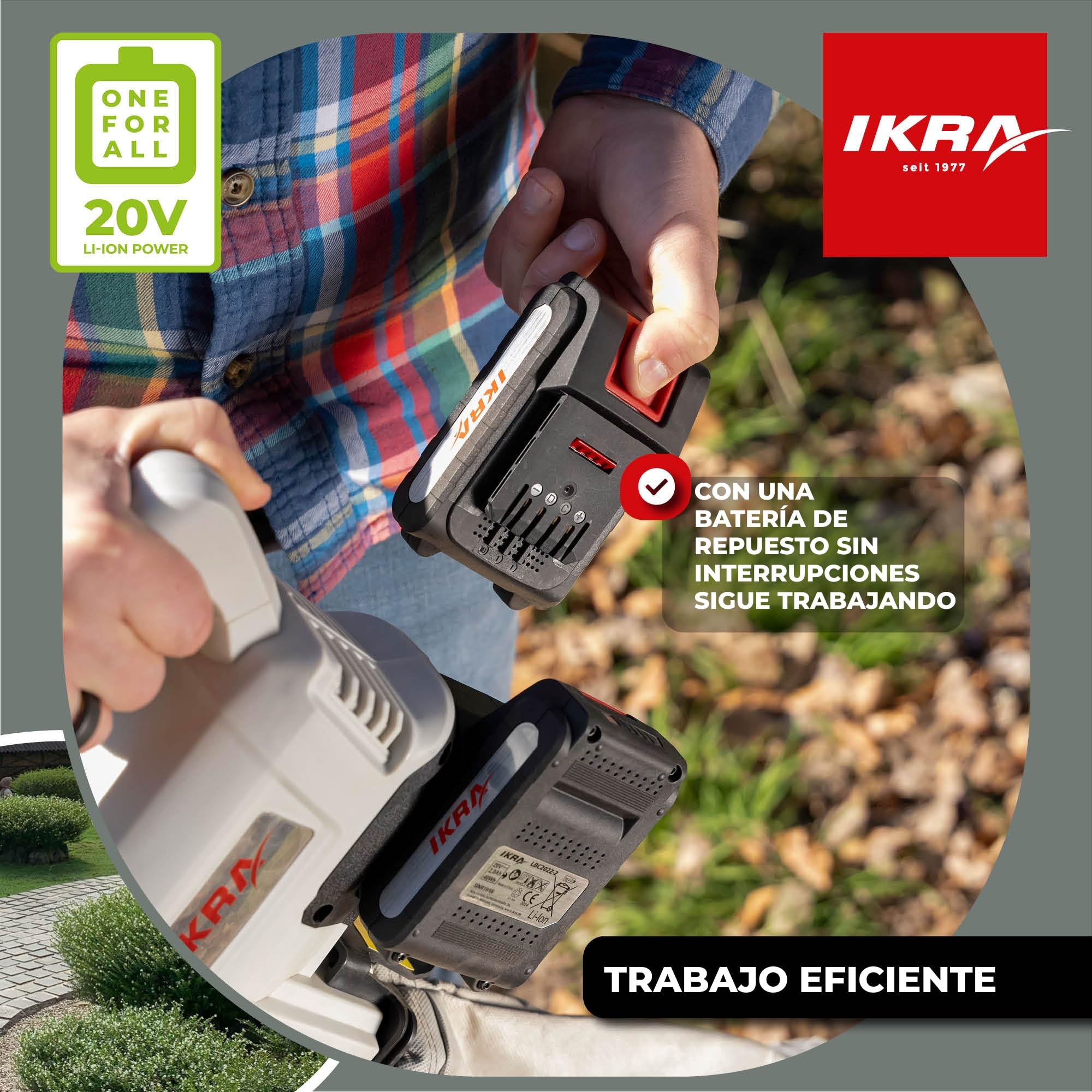 IKRA batería reemplazo de Li-Ion litio 20V 2,0Ah Tipo LI 22