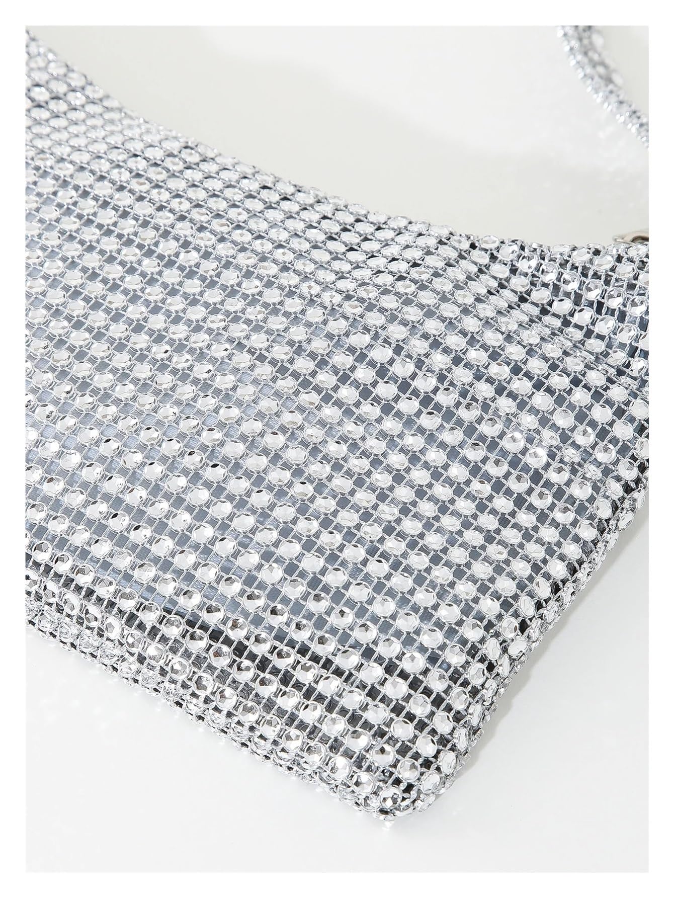 DCNIYT - Borsa da sera alla moda, con strass, portatile, con cerniera, adatta per matrimoni, feste e riunioni
